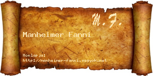 Manheimer Fanni névjegykártya